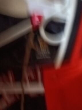 Red and Black Accessory with White Accent